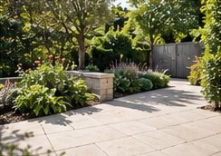 Paved path and planting
